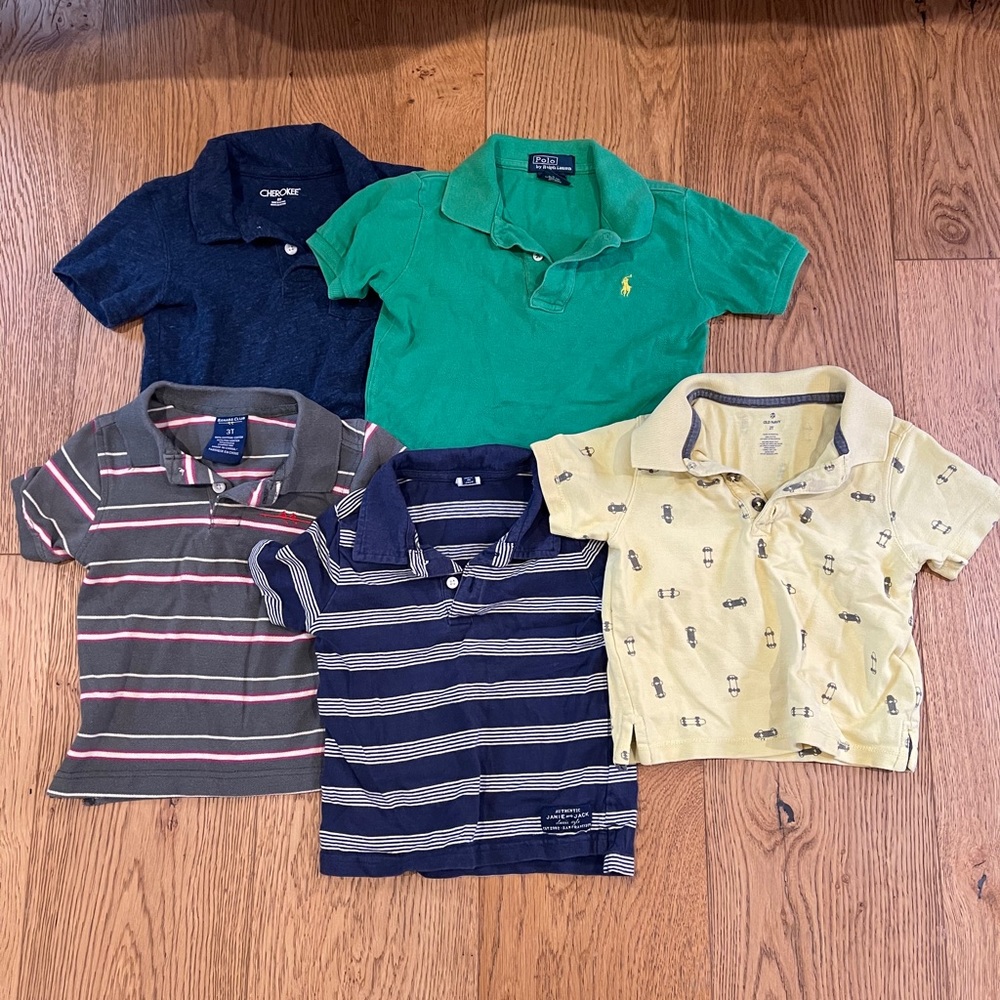 Lot of 5 2T Polo Collared shirts